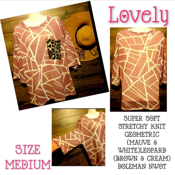 Lovely Day Tops - Lovely Day Top Size M Geometric Leopard Combo